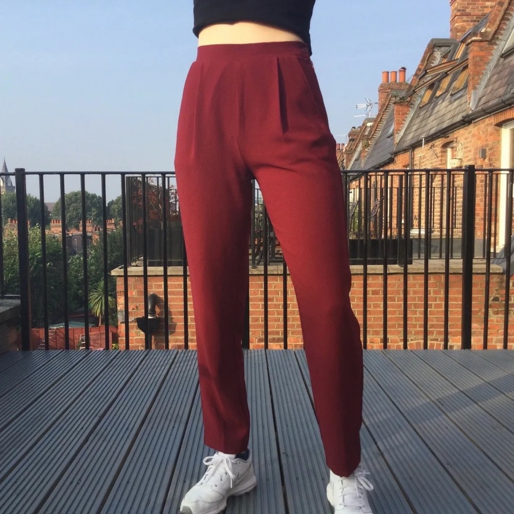 American Apparel Maroon Trousers Crepe Pants